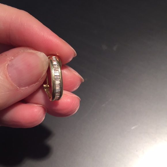 14k gold Diamond earrings great xmass gift - Picture 6 of 7